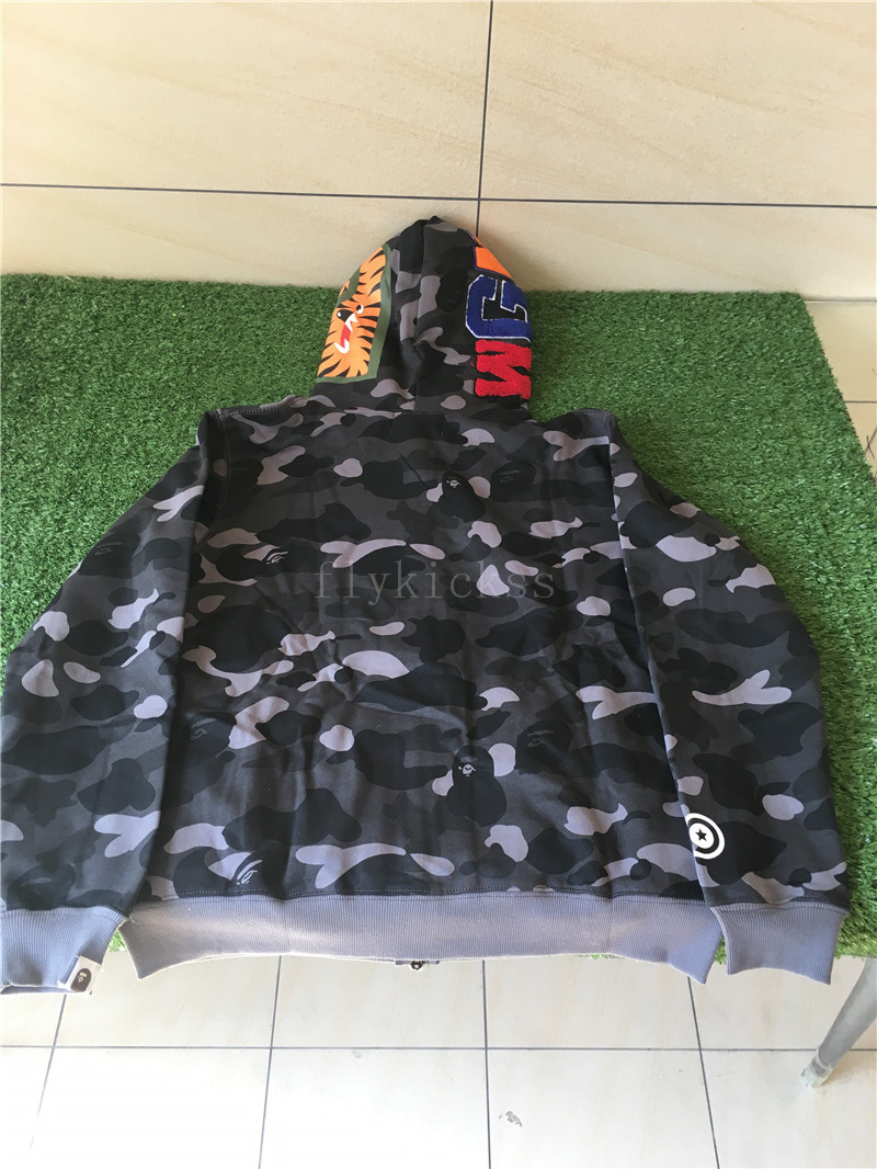 A Bathing Ape Clothing Bape Shark Black Camo Hoodie